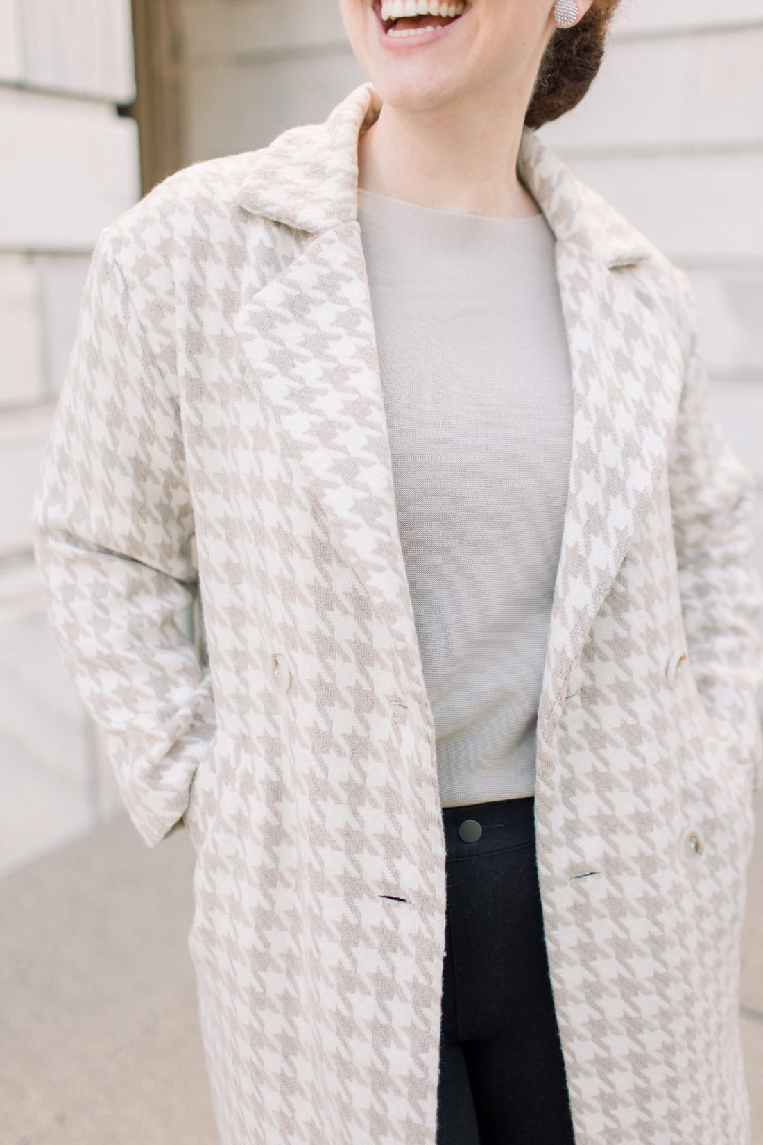 Cambridge Houndstooth Long Coat