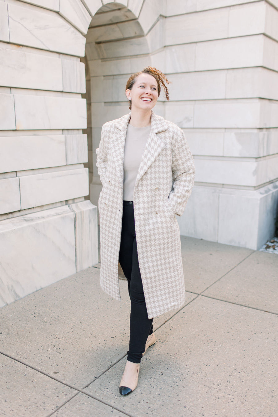 Cambridge Houndstooth Long Coat