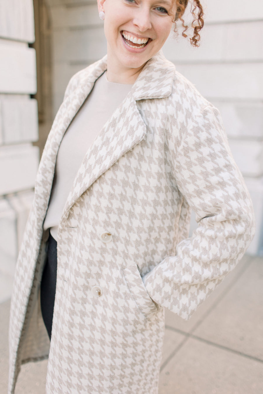 Cambridge Houndstooth Long Coat