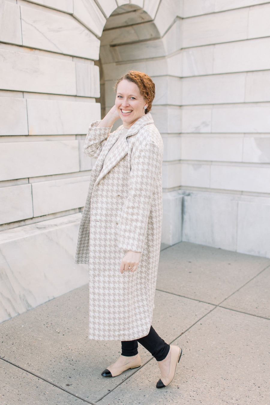 Cambridge Houndstooth Long Coat