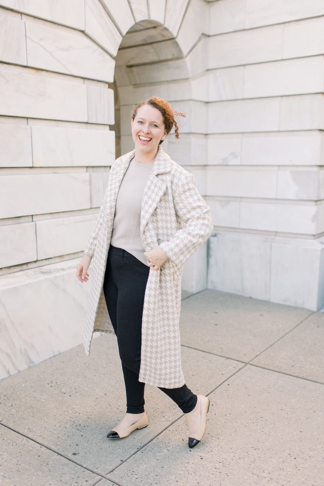 Cambridge Houndstooth Long Coat