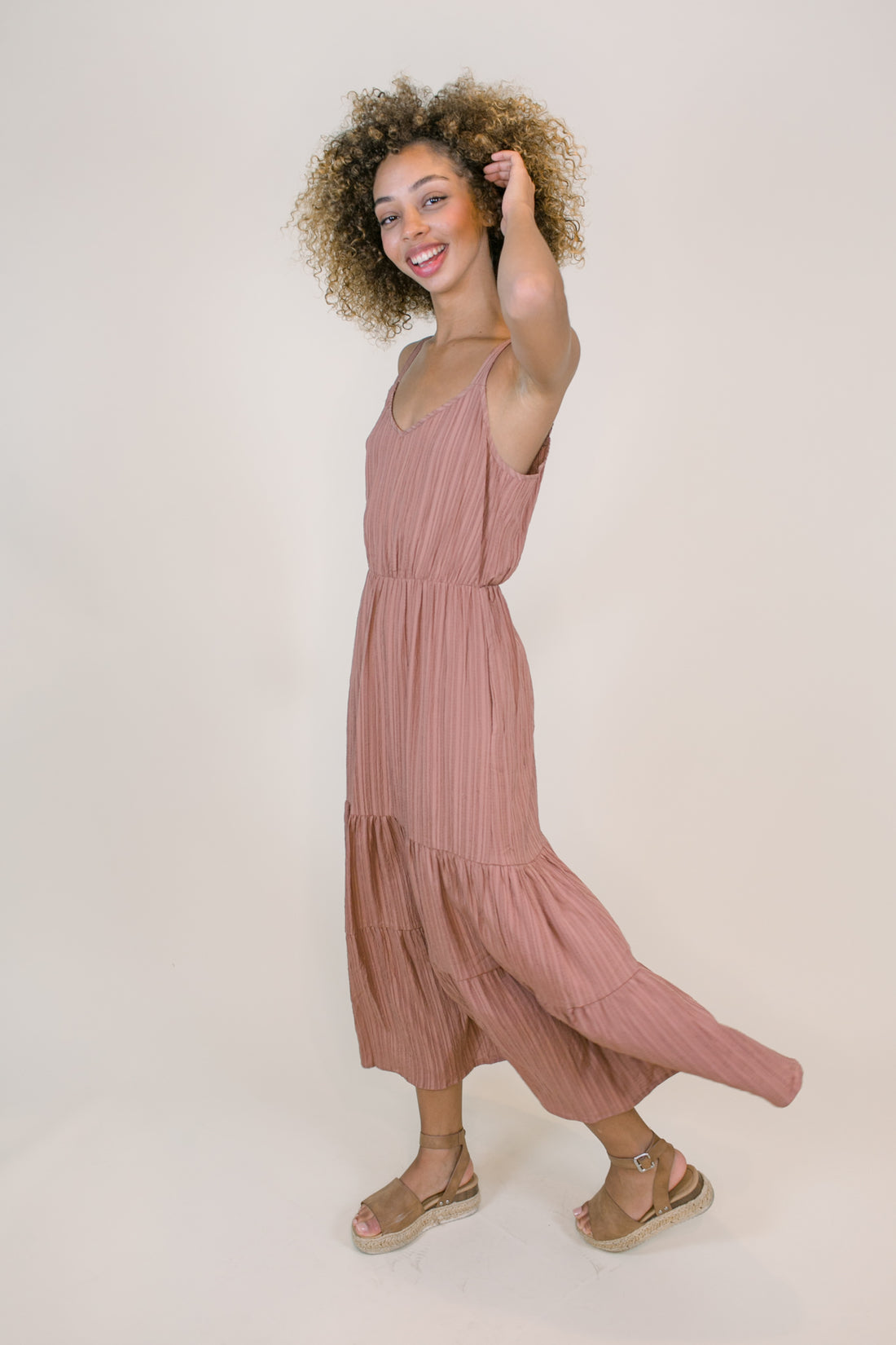 Cami Textured Maxi in Almond