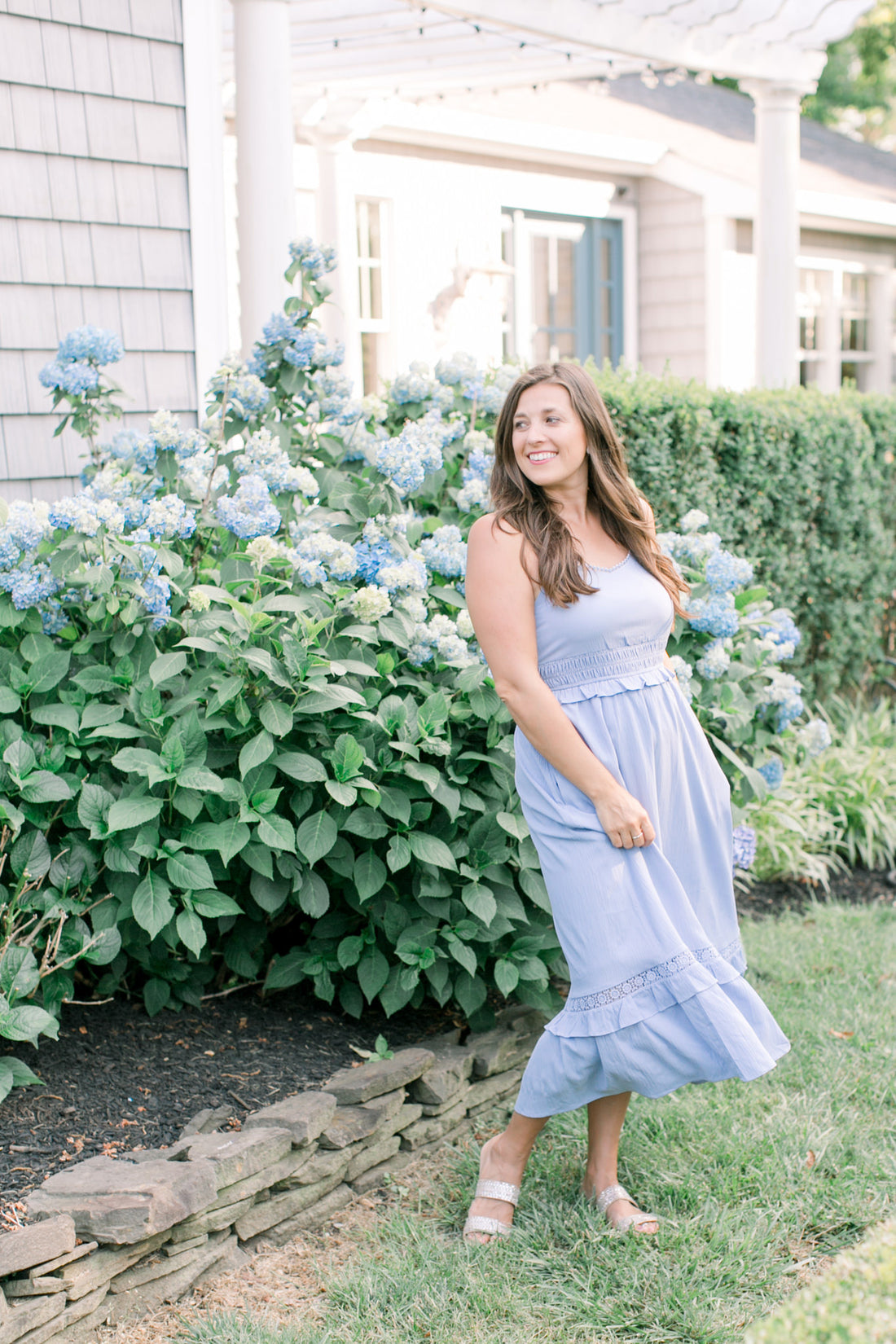 Cora Midi Dress in Blue