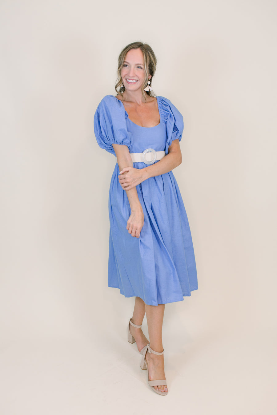 Daphne Puff Sleeve Midi Dress