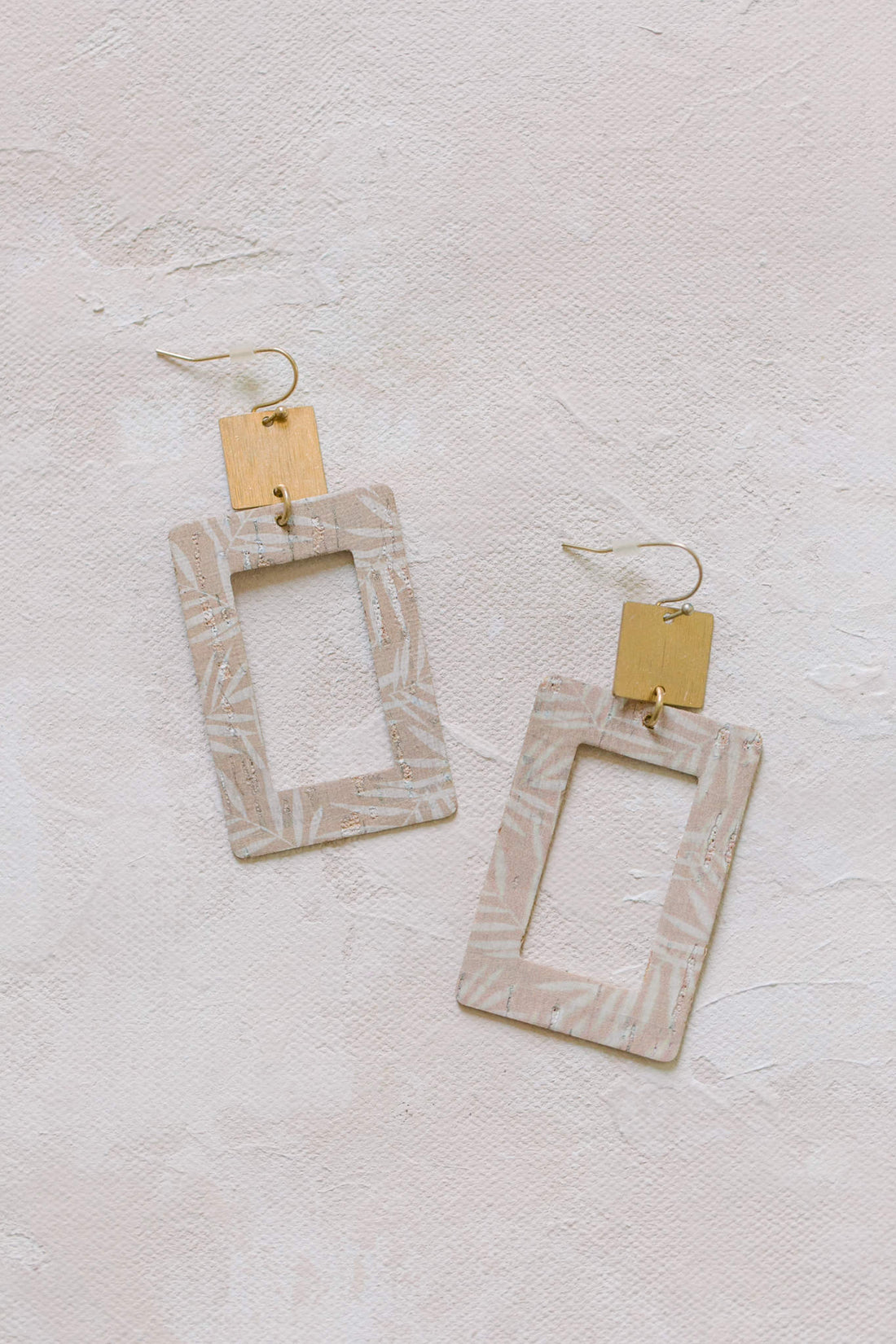 Rectangle Palm Print Earrings