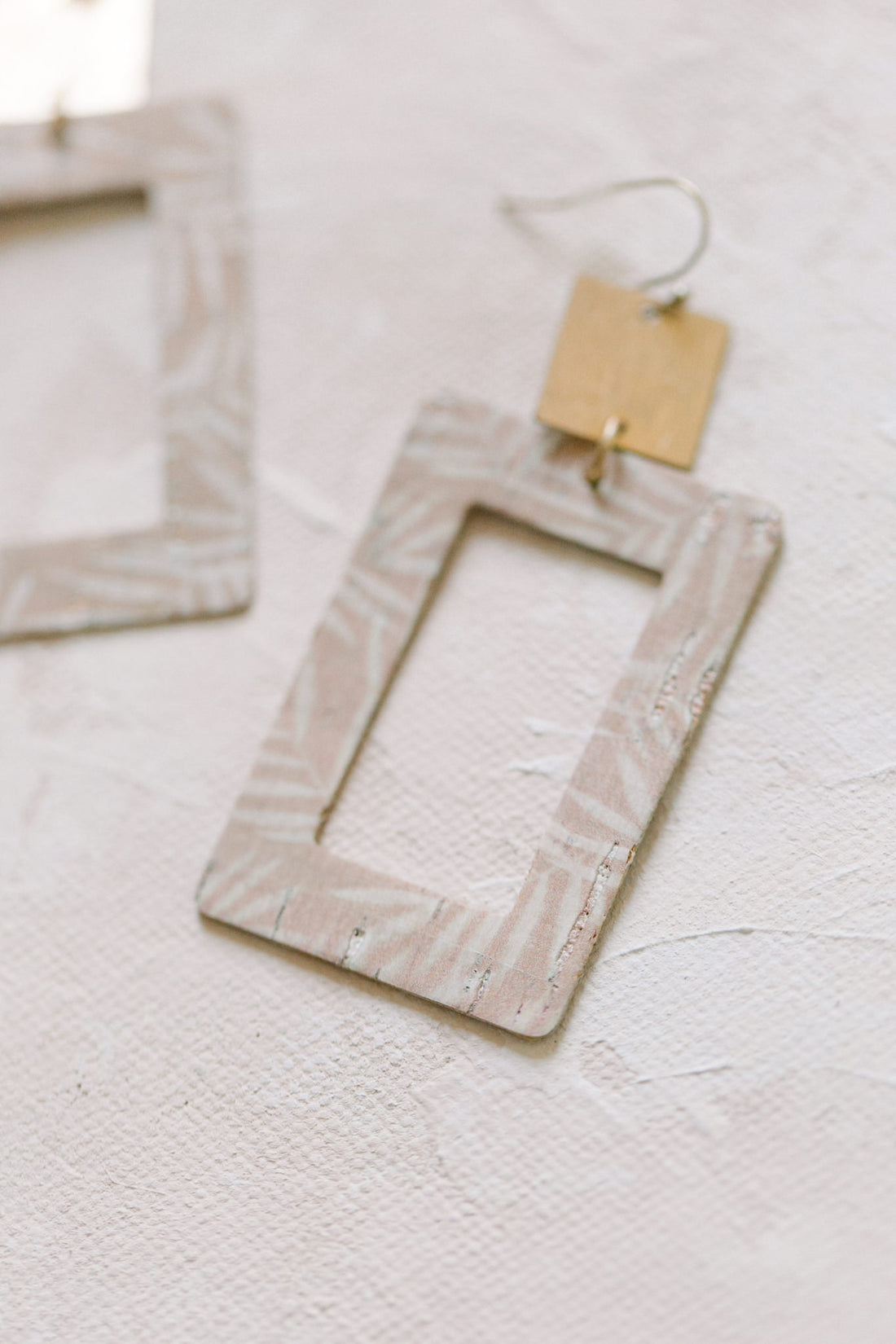 Rectangle Palm Print Earrings