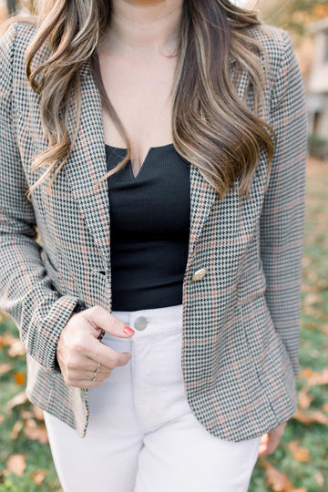 Sienna Brown Plaid Blazer