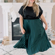 Ivy Pleated Satin Skirt