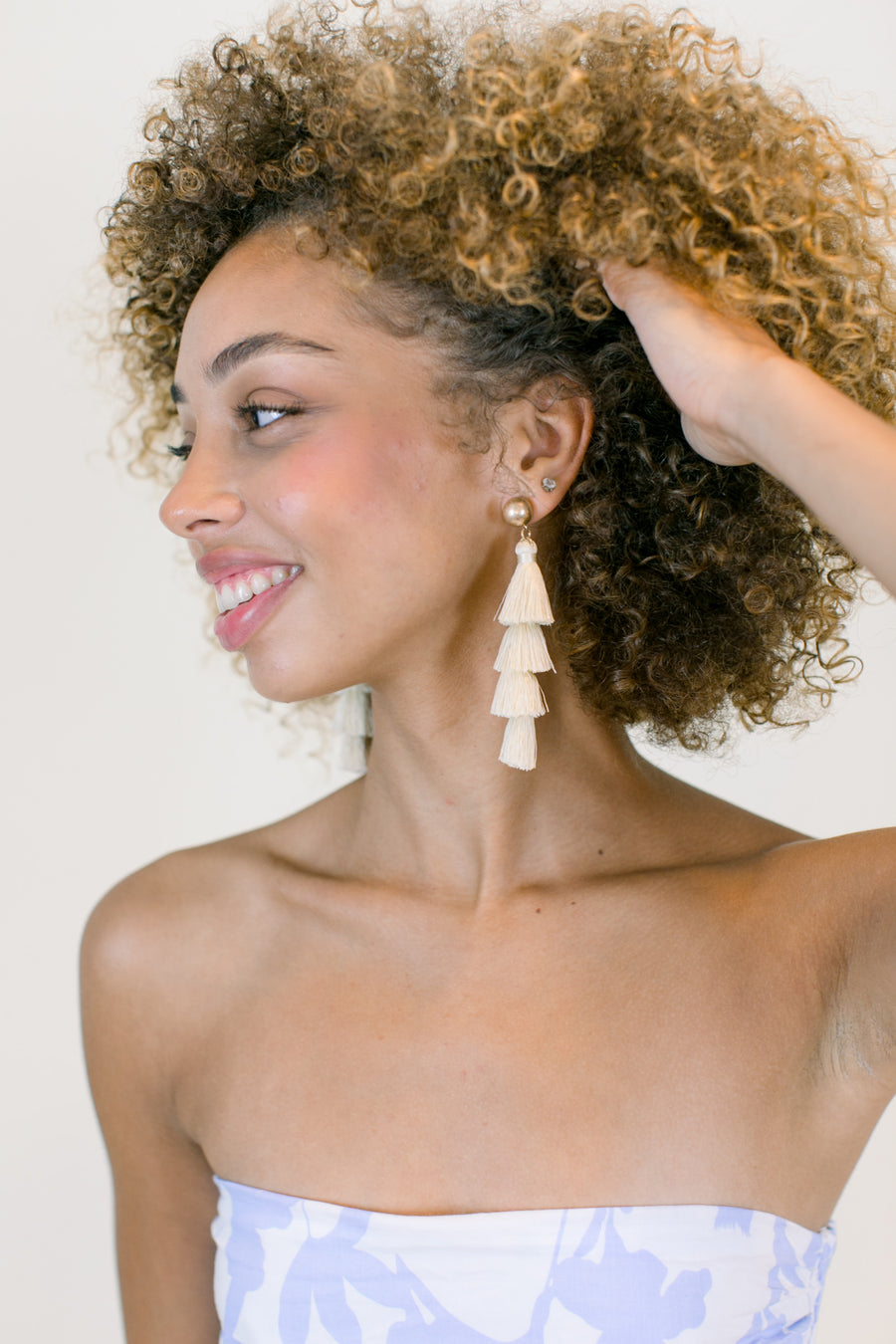 Lana Tassel Earrings in Ivory