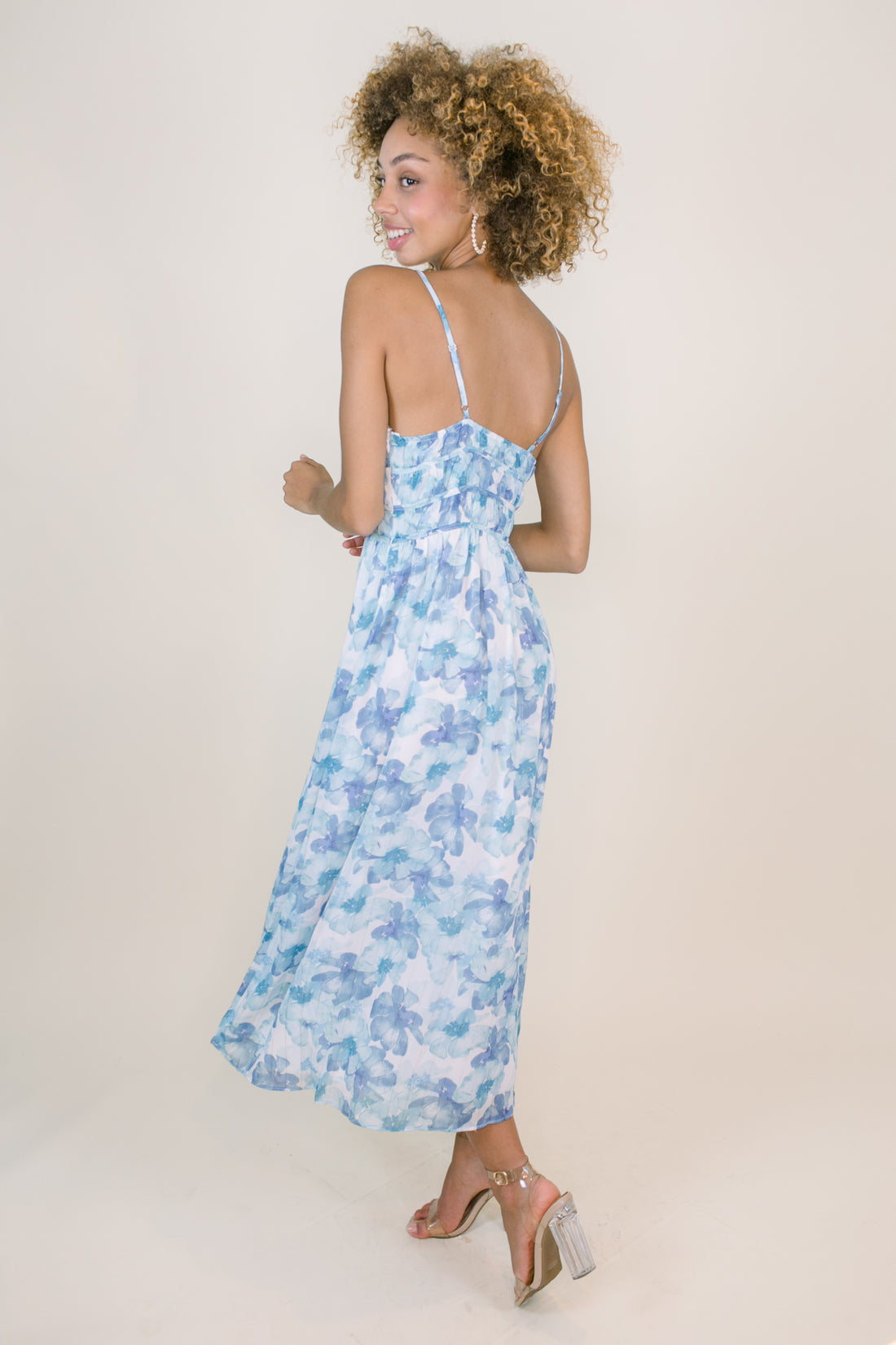 Monet Blue Watercolor Dress