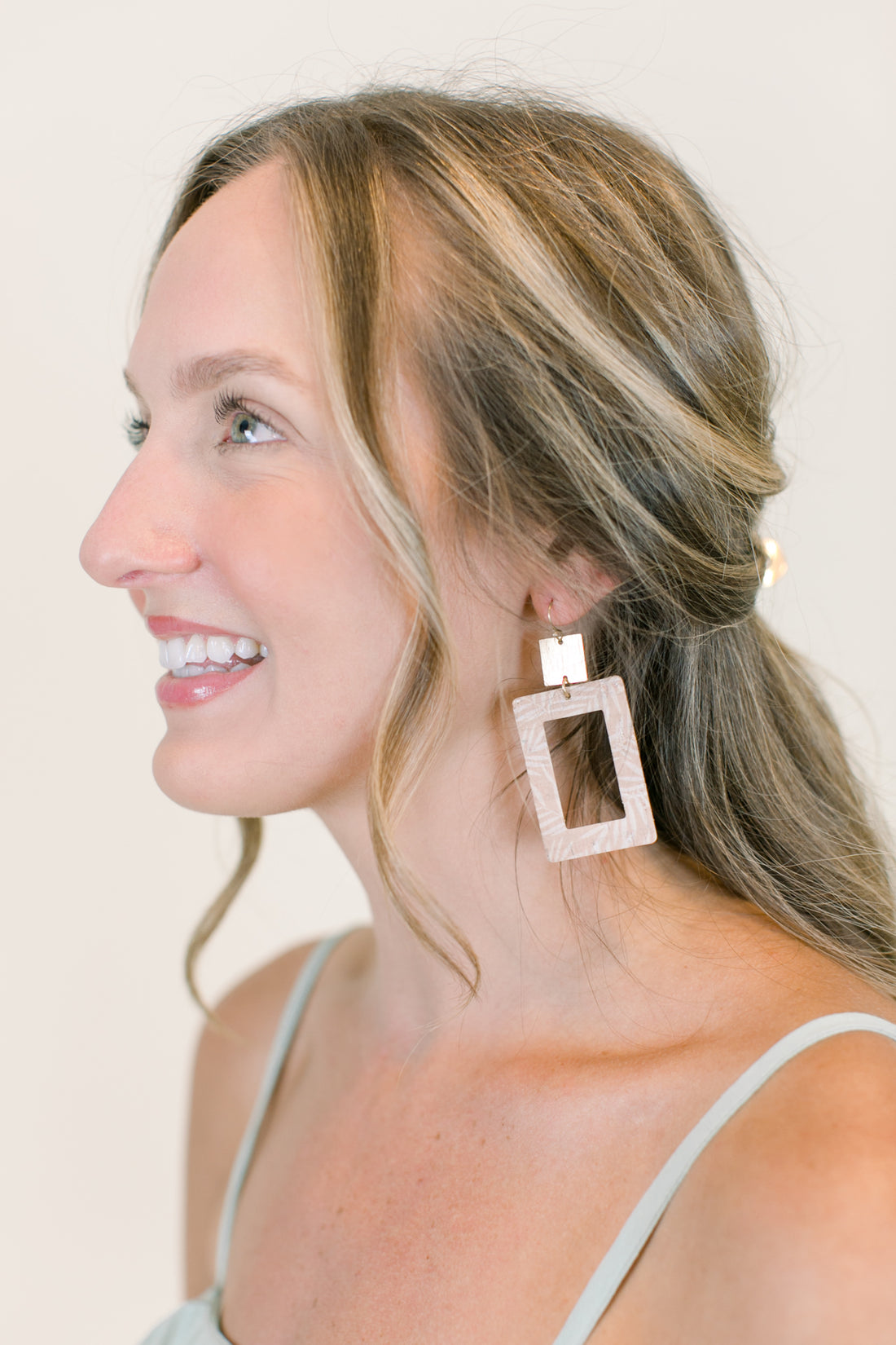 Rectangle Palm Print Earrings