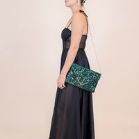 Riva Sequin Clutch Emerald