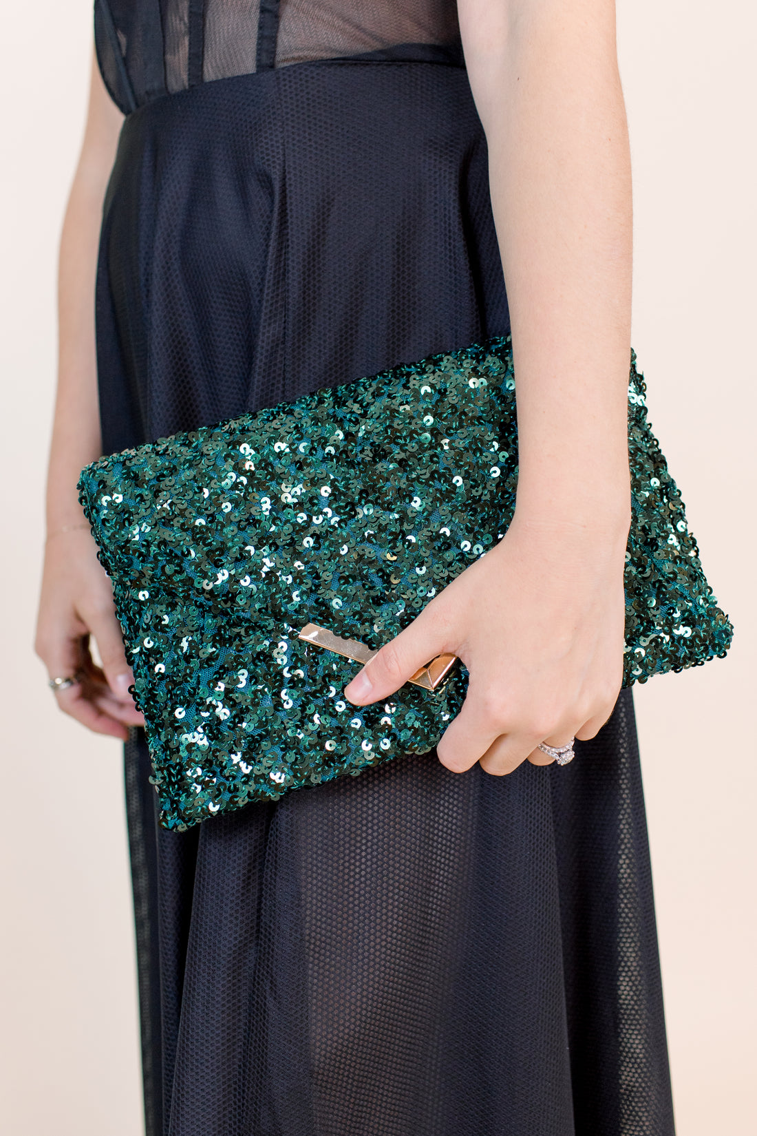 Riva Sequin Clutch Emerald