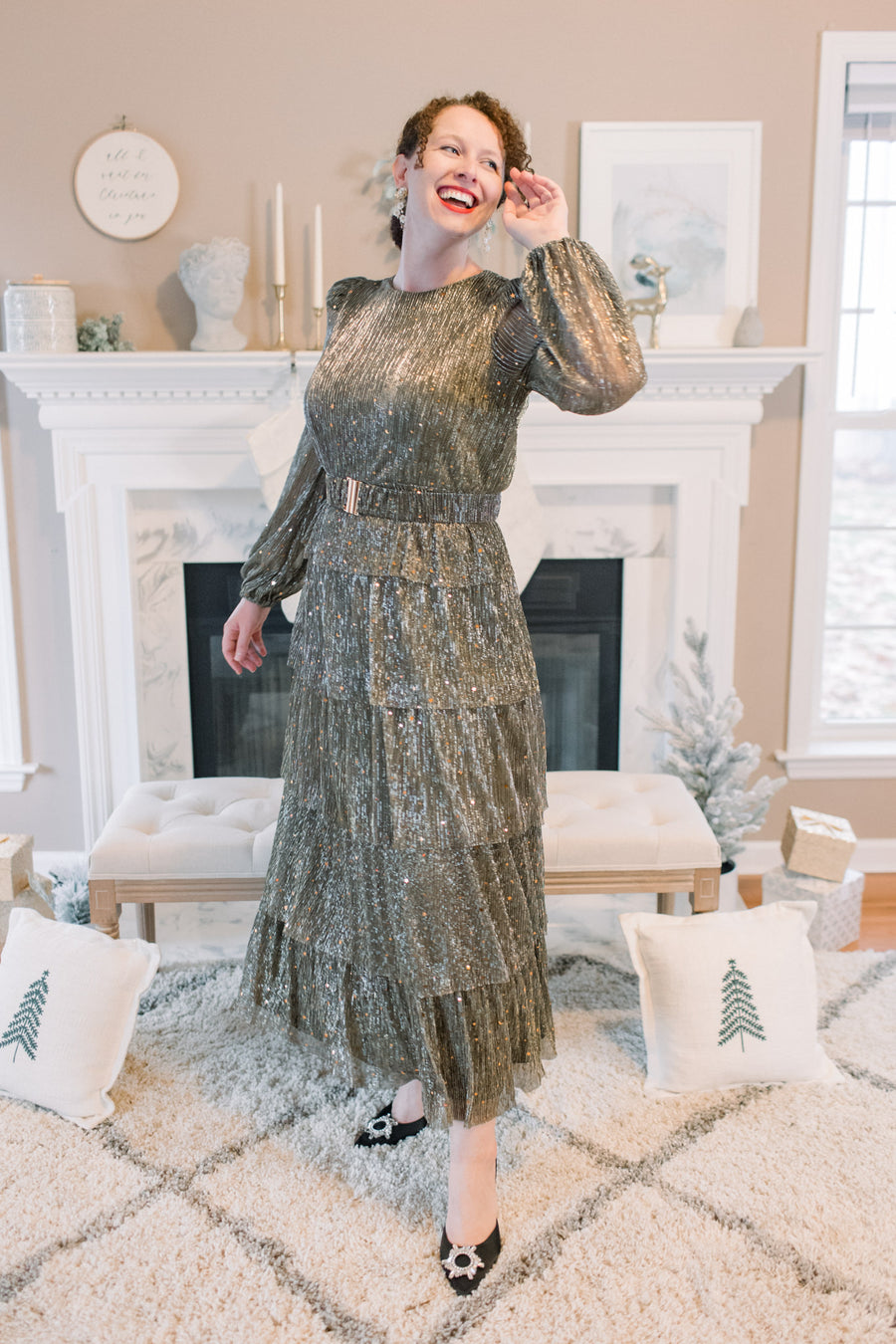 Sabrina Antique Gold Star Dress