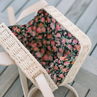 Square Rattan and Bow Crossbody