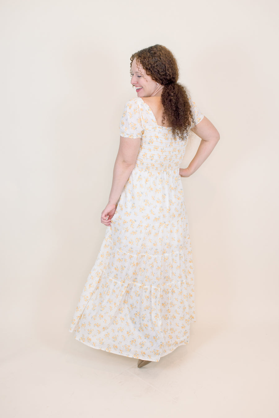 Stella Yellow Floral Smocked Maxi