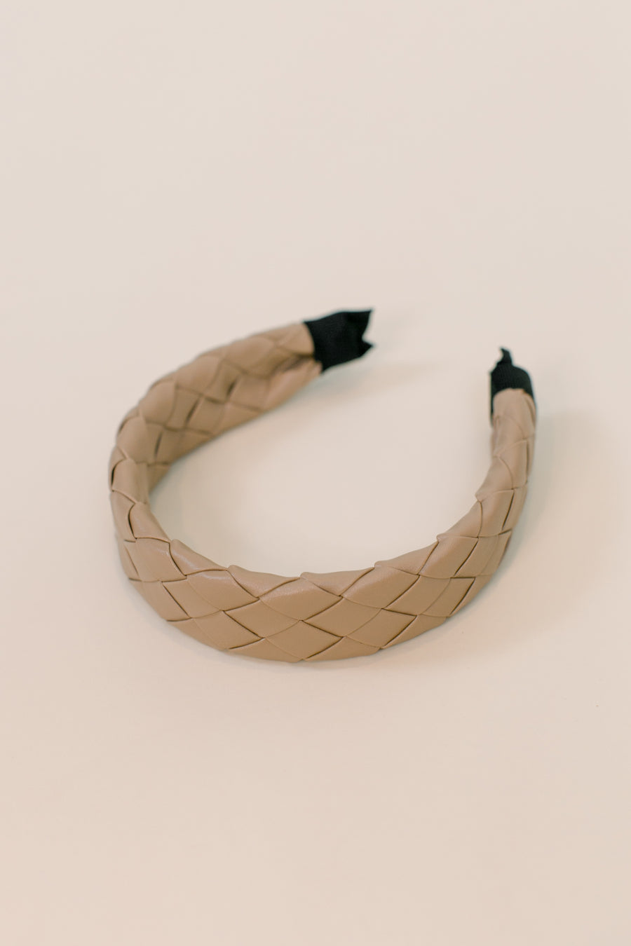 Taupe Leather Woven Headband