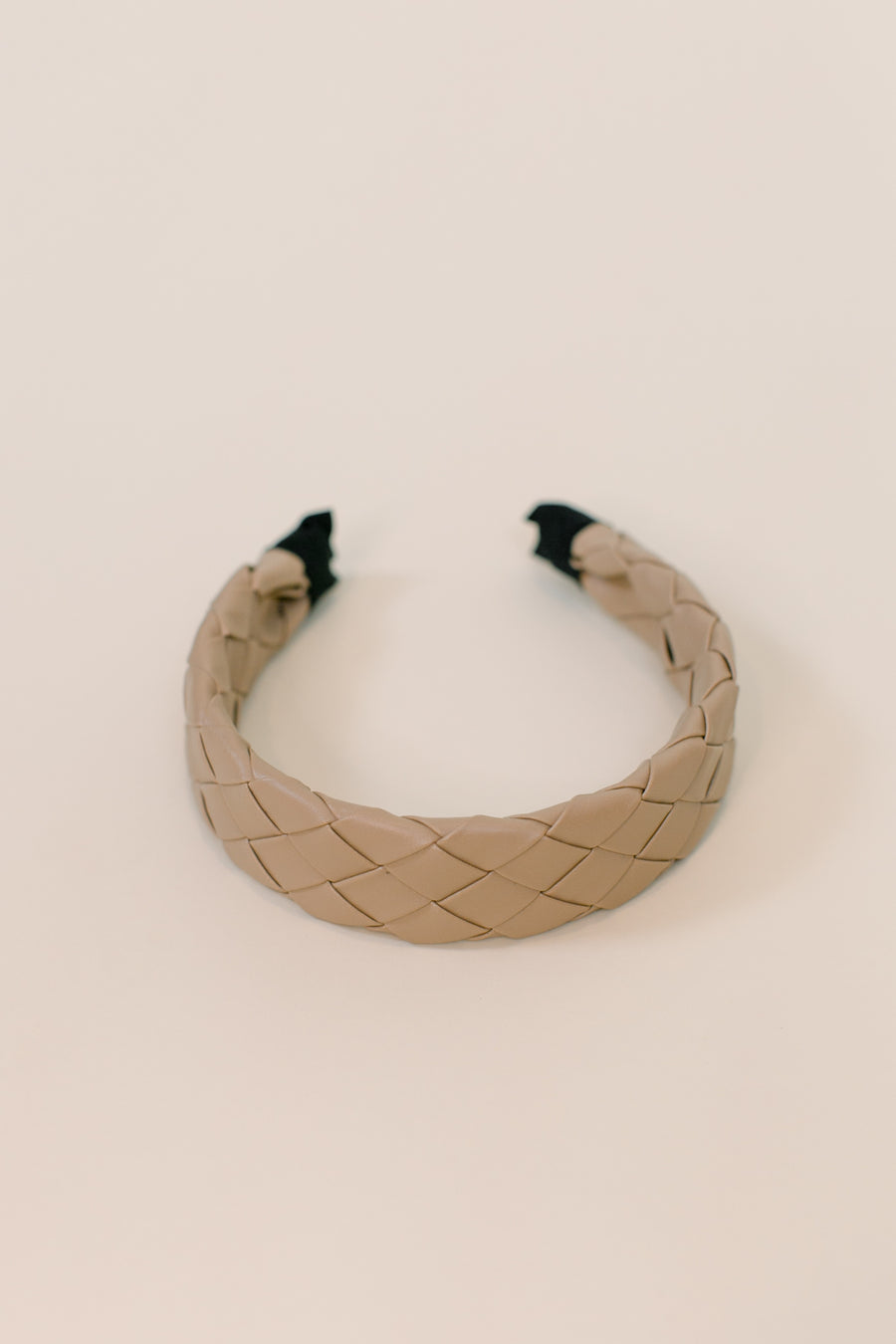 Taupe Leather Woven Headband